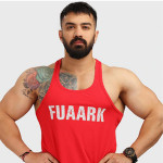 Men Red Classic Sports and Gym Stringer Vest