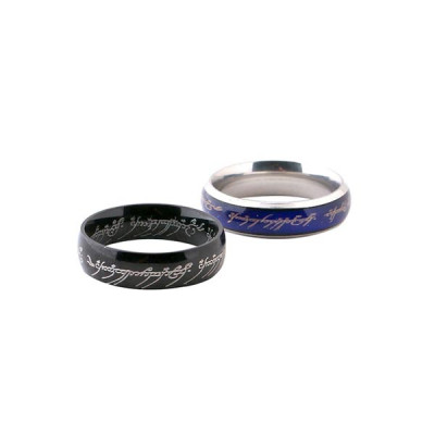 Men Set of 2 Dragon Celtic Inlay Polish Finish Titanium Steel Rings